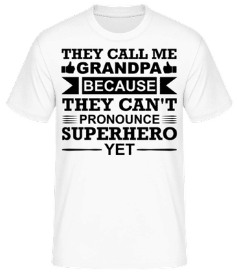 Grandpa Superhero - Männer Basic T-Shirt - Weiß - Vorne