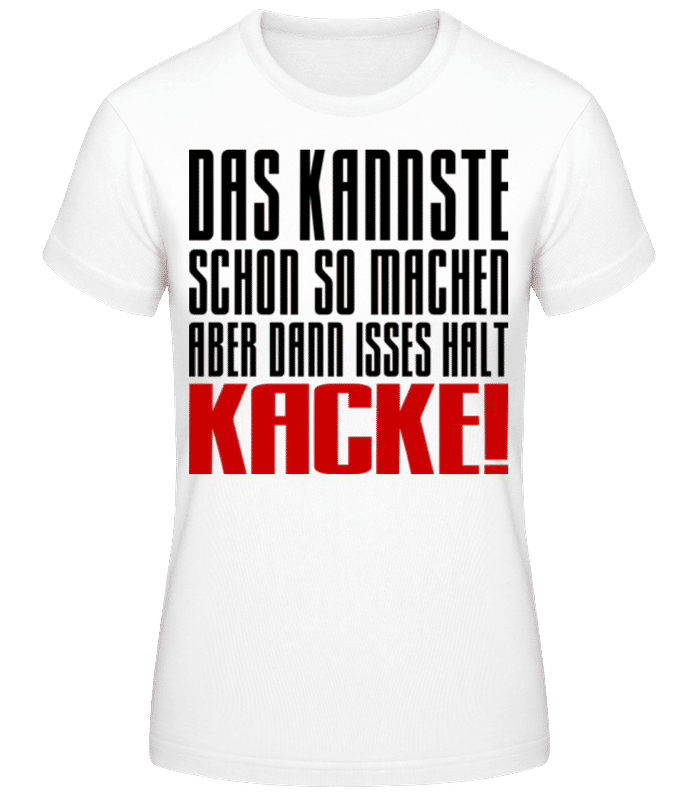 Vorschau: Das kannste machen isses halt Kacke - Frauen T-Shirt B&C - Weiß - Vorne