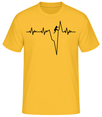 Bouldering Heartbeat - T-shirt standard Homme - Jaune doré - Devant