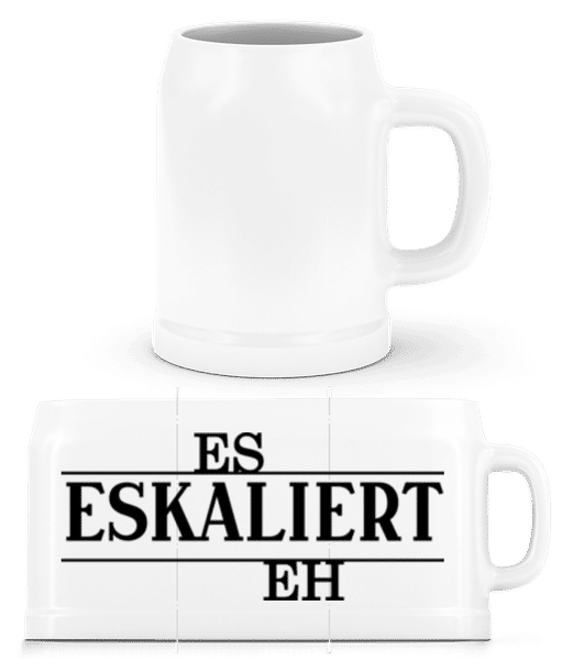 Vorschau: Eskaliert eh - Bierkrug - Weiß - Vorne