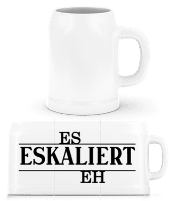 Eskaliert eh - Bierkrug - Weiß - Vorne
