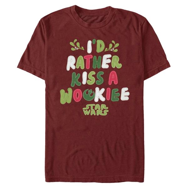Preview: Star Wars - Chewbacca Wookie Kiss - Christmas - Men's T-Shirt - Cherry - Front