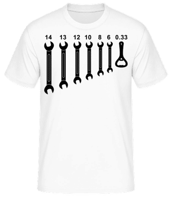 Werkzeug Bieröffner - Männer Basic T-Shirt - Weiß - Vorne