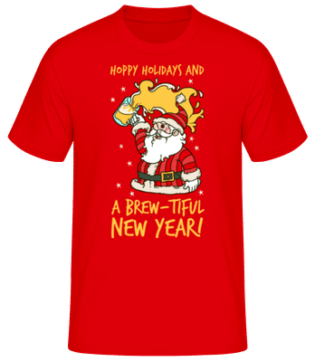 Hoppy Holidays - Men's Basic T-Shirt - Red - Front