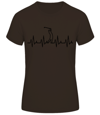 Rythme cardiaque de golf - T-shirt standard Femme - Marron - Devant