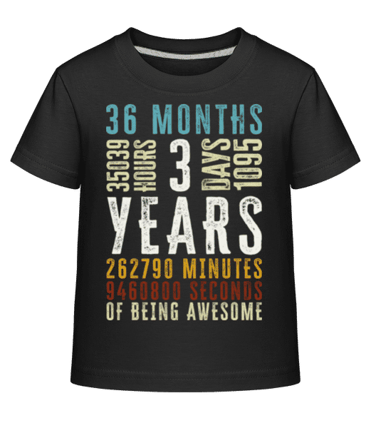 Aperçu: 3 Years 36 Months - T-shirt shirtinator Enfant - Noir - Devant