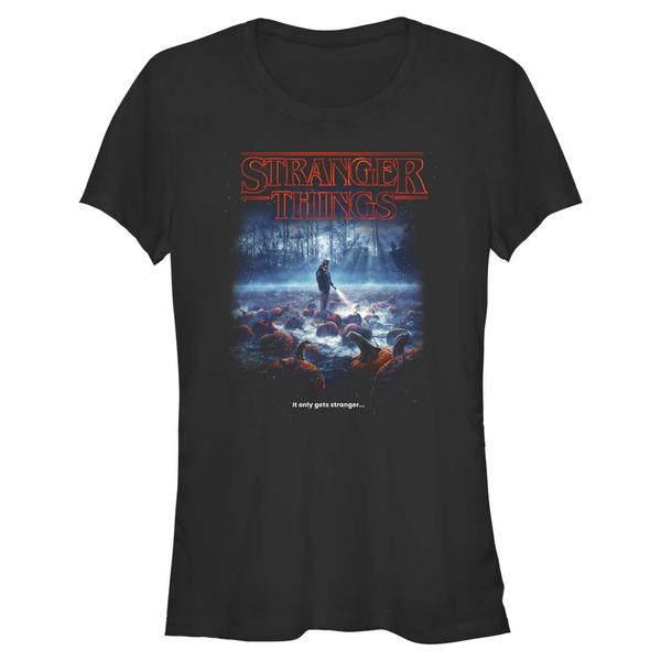Preview: Netflix - Stranger Things - Hopper Strange Pumpkins - Halloween - Women's T-Shirt - Black - Front