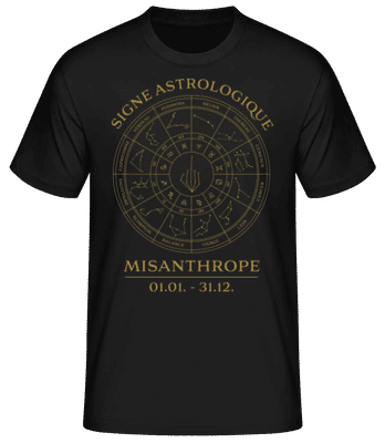 Signe Astrologique Misanthrope - T-shirt standard Homme - Noir - Devant