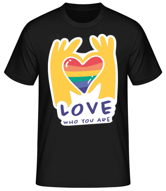 Náhľad: Love Who You Are - Pánske basic tričko - Čierna - Predné