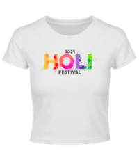 Holi Festival 2025 - Crop T-Shirt - White - Front