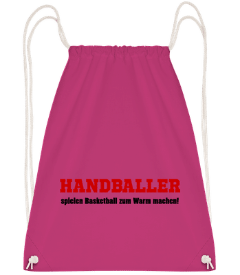 Handballer Spielen Basketball Zu - Turnbeutel - Magenta - Vorn