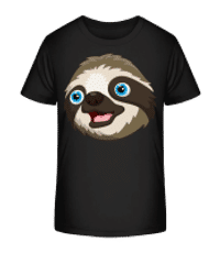 Cute Sloth - Kid's Organic T-Shirt Stanley Stella 2.0 - Black - Front