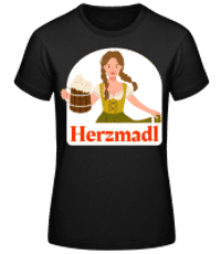 Herzmadl - Frauen Basic T-Shirt - Schwarz - Vorne