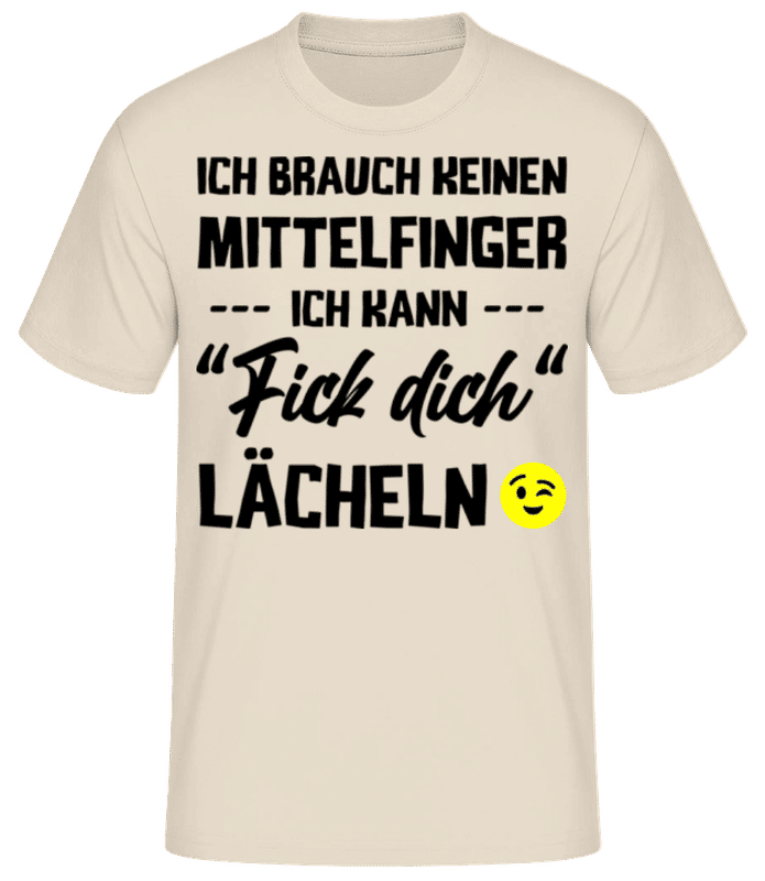Vorschau: Ich Brauch Keinen Mittelfinger - Männer Basic T-Shirt - Creme - Vorne
