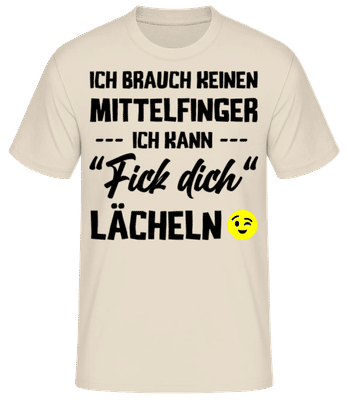 Ich Brauch Keinen Mittelfinger - Männer Basic T-Shirt - Creme - Vorne