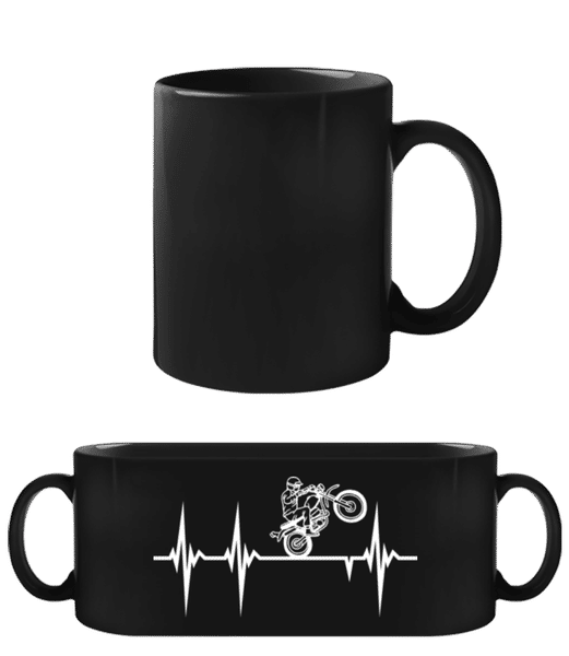 Aperçu: Battement De Cœur De Moto - Tasse Noire - Noir - Devant