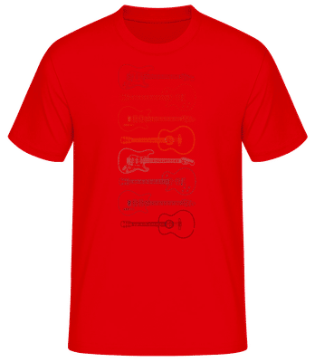 Gitarren - Männer Basic T-Shirt - Rot - Vorne