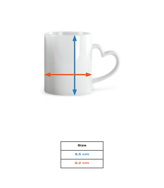 Aperçu: My Favorite Person 4Ever - Tasse en forme de coeur - Tableau des tailles