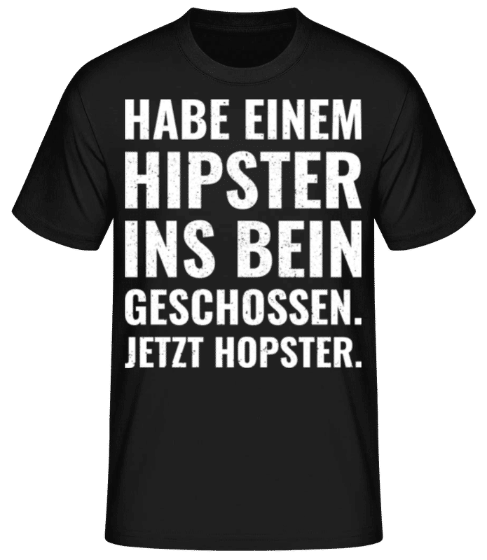 Vorschau: Hipster jetzt Hopster - Männer T-Shirt B&C - Schwarz - Vorne