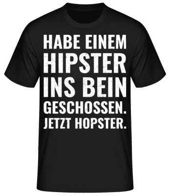 Hipster jetzt Hopster - Männer T-Shirt B&C - Schwarz - Vorne