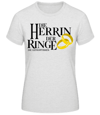 Die Herrin Der Ringe Gefährtinnen - Frauen Basic T-Shirt - Grau meliert - Vorne