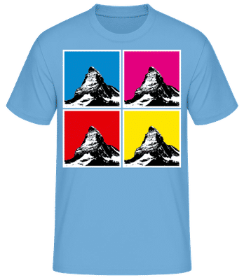 Pop Art Matterhorn - T-shirt standard Homme - Bleu clair - Devant