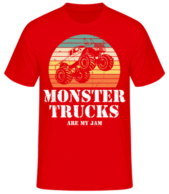 Retro Sun Monster Truck - Männer Basic T-Shirt - Rot - Vorne