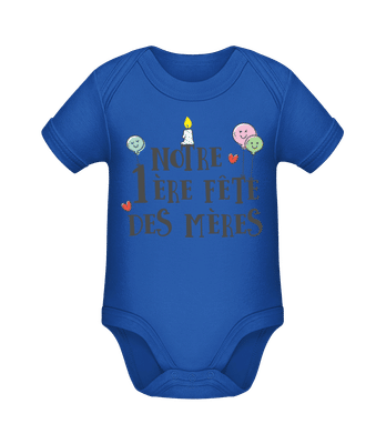 Notre 1ère Fête Des Mères - Body manches courtes bio - Bleu royal - Devant