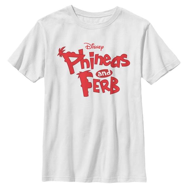 Disney Classics - Phinéas et Ferb - Phineas and Ferb Logo - Enfant T-shirt - Blanc - Devant