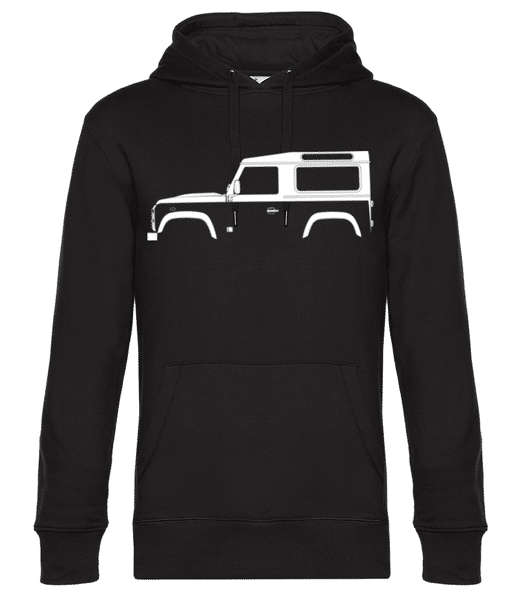 Aperçu: 'Land Rover Defender 90' Silhouette - Sweat à capuche premium Unisexe - Noir - Devant