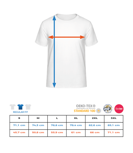 Aperçu: T-shirt homme en promotion - Tableau des tailles