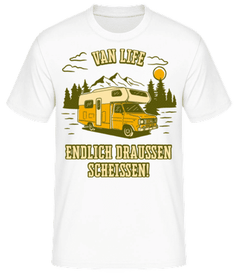 Van Life Endlich Draußen Scheißen - Männer T-Shirt B&C - Weiß - Vorne