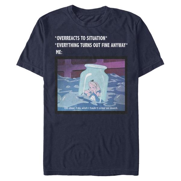 Aperçu: Disney Classics - Alice aux pays des merveilles - Alice Anxiety Meme - Homme T-shirt - Bleu marine - Devant