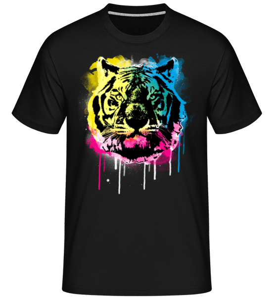 Aperçu: Tigre Multicolore -  T-Shirt Shirtinator homme - Noir - Devant