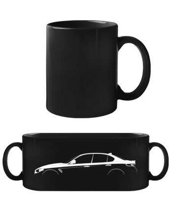 'Alfa Romeo Quadrifoglio' Silhouette - Tasse Noire - Noir - Devant