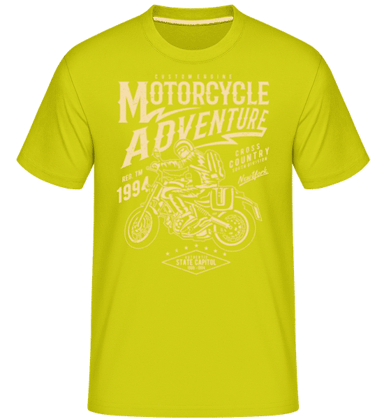 Aperçu: Motorcycle Adventure -  T-Shirt Shirtinator homme - Citron vert - Devant