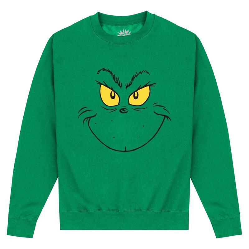 Aperçu: CPLG - Le Grinch - The Grinch Smile - Noël - Unisex Sweatshirt - Vert irlandais - Devant