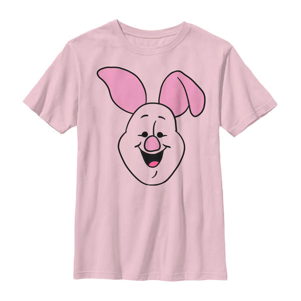 Vorschau: Disney Classics - Winnie Puuh - Prasátko Big Face - Kinder T-Shirt - Rosa - Vorne
