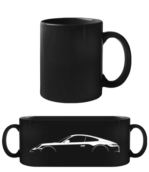 Aperçu: 'Porsche 911 Carrera (992)' Silhouette - Tasse Noire - Noir - Devant