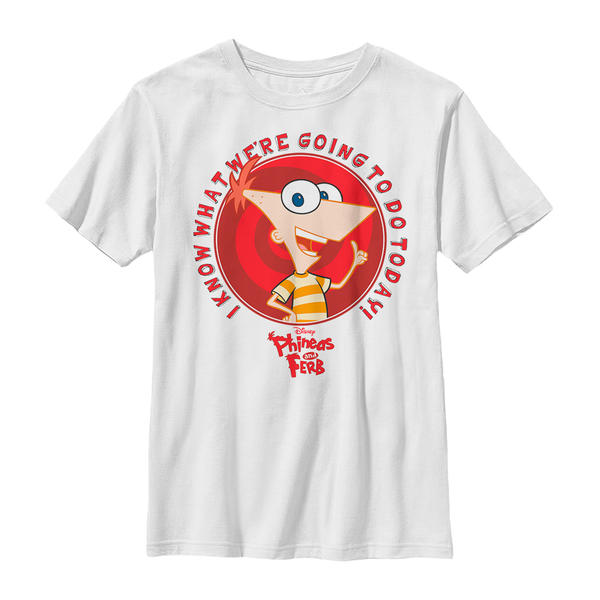 Aperçu: Disney Classics - Phinéas et Ferb - Phineas Do Today - Enfant T-shirt - Blanc - Devant