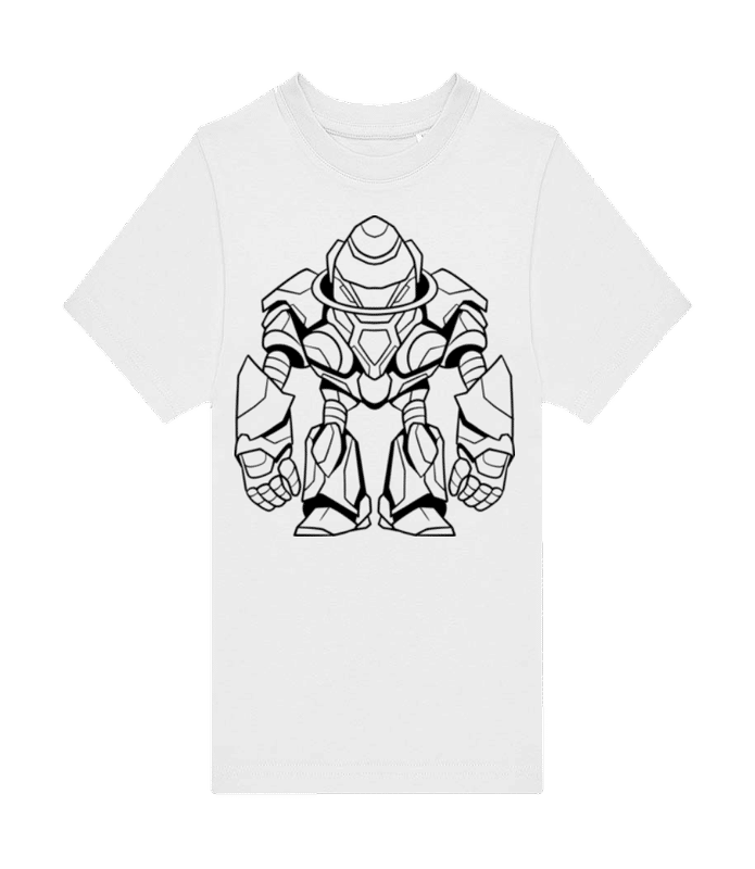 Vorschau: Mecha Kind Kontur 2 - Kinder T-Shirt B&C - Weiß - Vorne