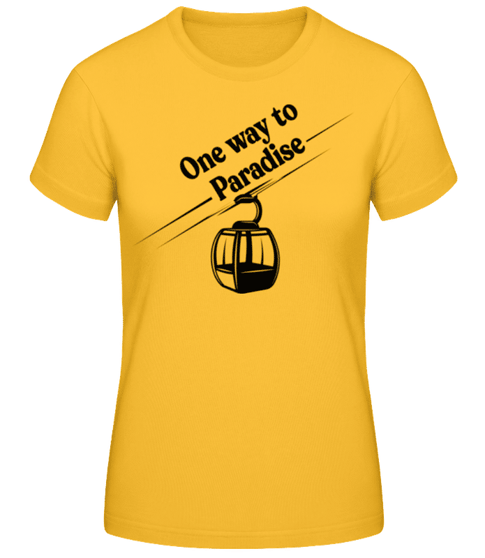 Vorschau: One Way To Paradise - Frauen Basic T-Shirt - Goldgelb - Vorne