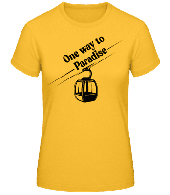 One Way To Paradise - Dámske basic tričko - Zlatožltá - Predné