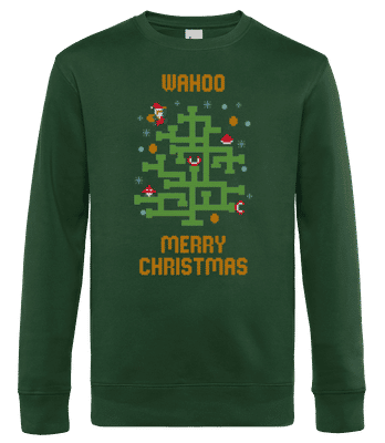 Merry Christmas Ugly Mario - Men's standard sweatshirt - Bottle green - Front