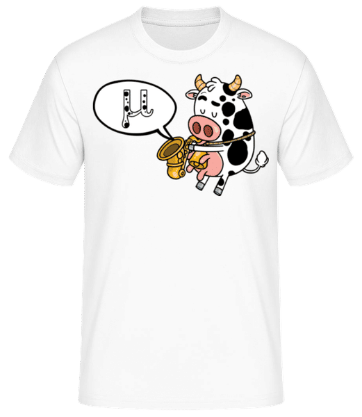Aperçu: Vache Mathématique avec le Symbole Micro - T-shirt standard Homme - Blanc - Devant
