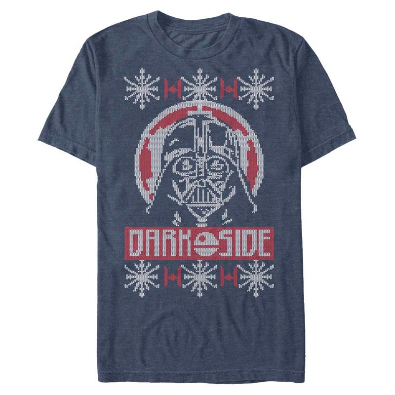 Vista previa: Star Wars - Darth Vader Invadesia - Navidad - Hombres Camiseta - Marino moteado - delante