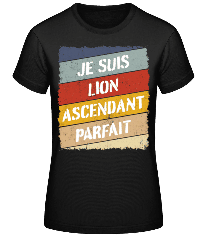 Aperçu: Je Suis Lion Style Rétro - T-shirt standard Femme - Noir - Devant