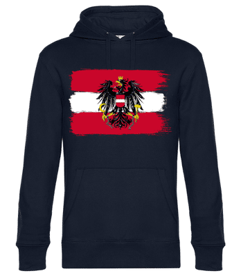 Drapeau Autriche - Sweat à capuche premium Unisexe - Bleu marine - Devant