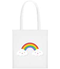 Glückliche Regenbogen - Stofftasche - Weiß - Vorne