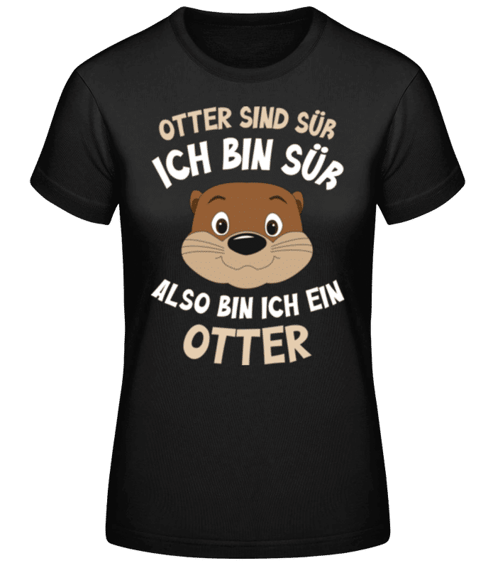 Vorschau: Otter Sind Süß - Frauen Basic T-Shirt - Schwarz - Vorne